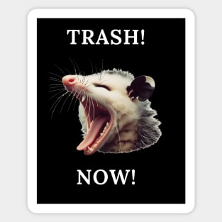 A possum demanding trash Sticker